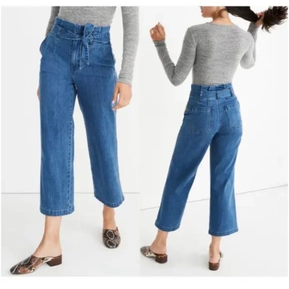 Madewell High Waisted Paperbag Wide Leg Jeans